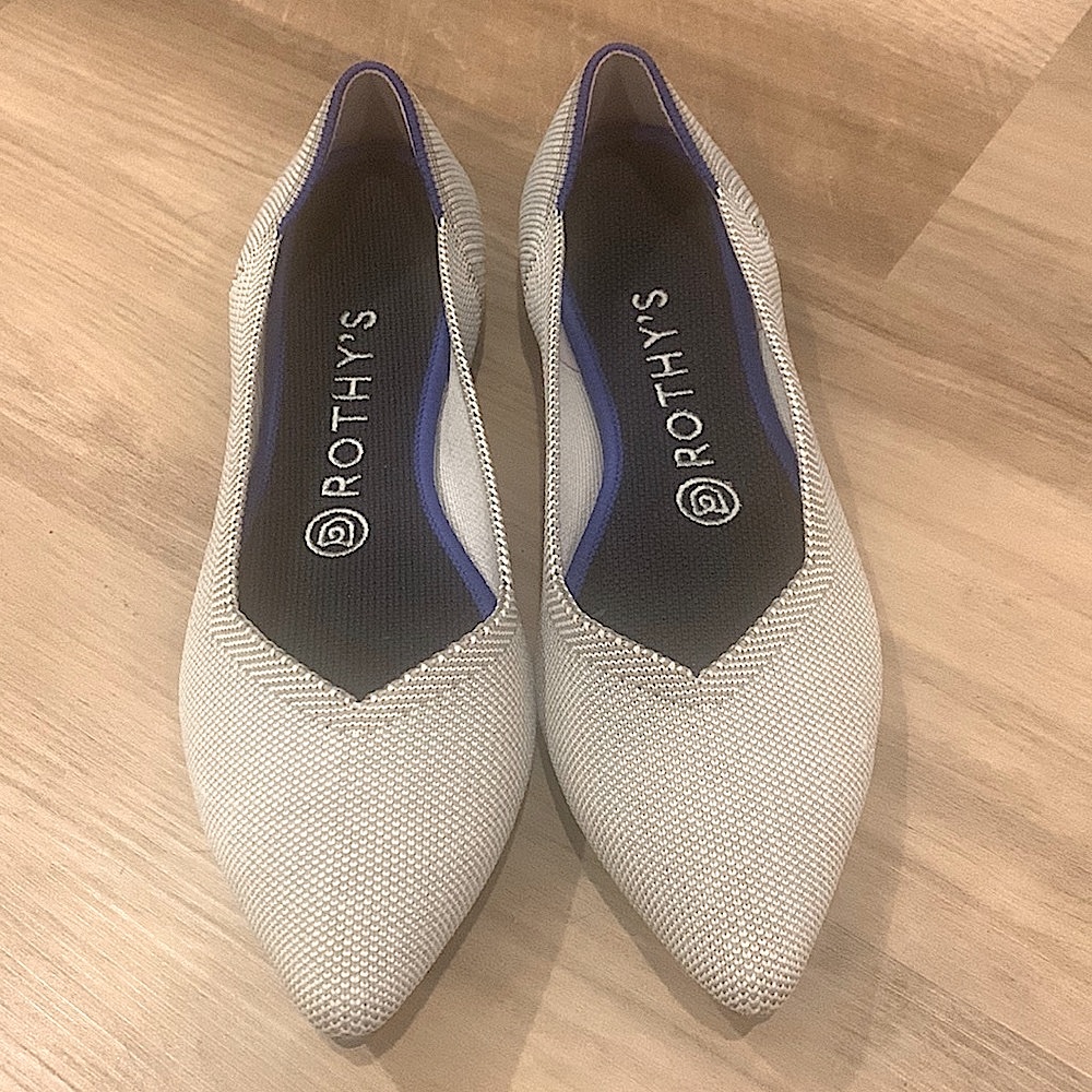 Rothy’s The Point Birdseye Flax flats